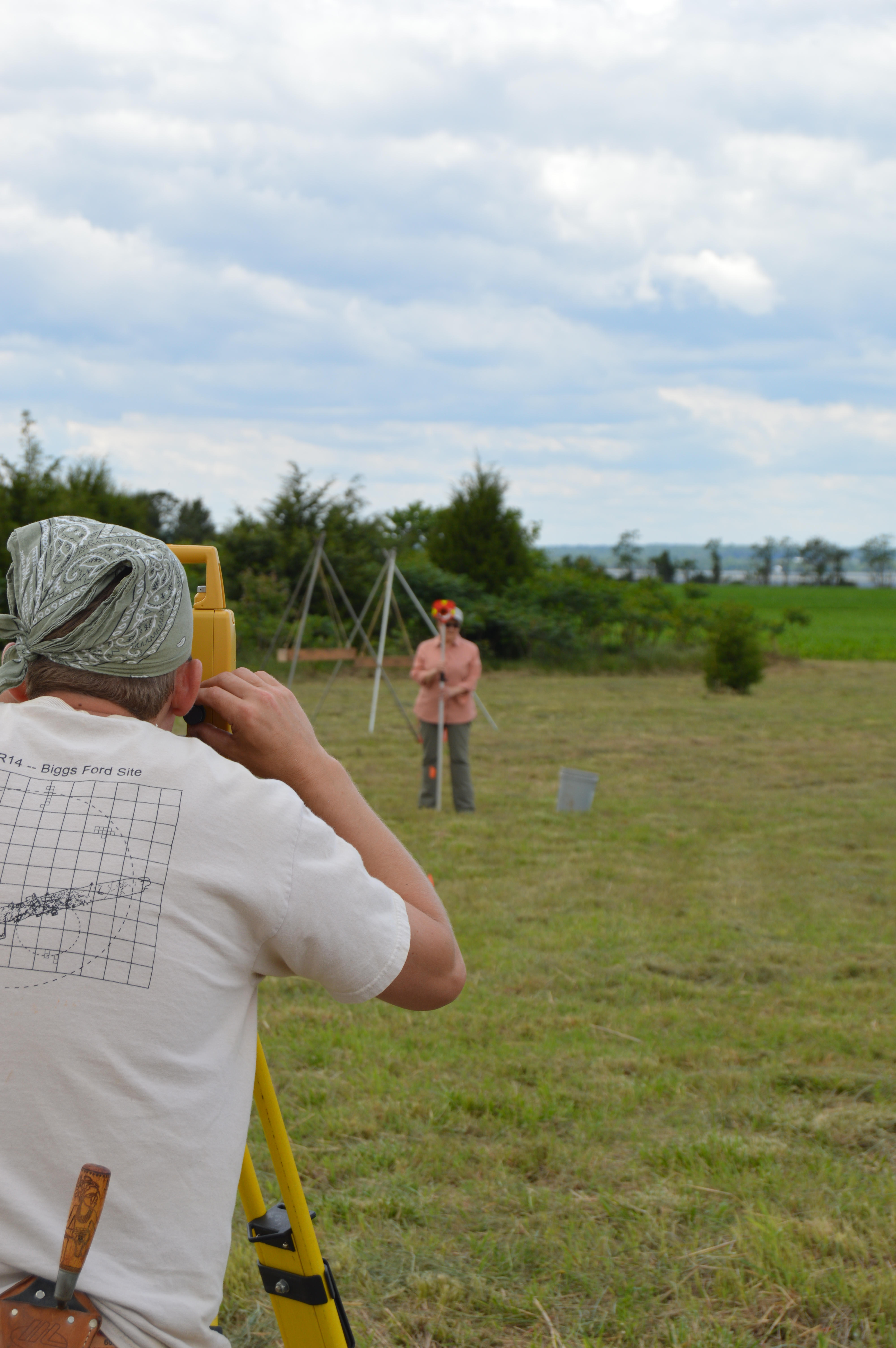 CfMA members map a site using a surveyor's total station